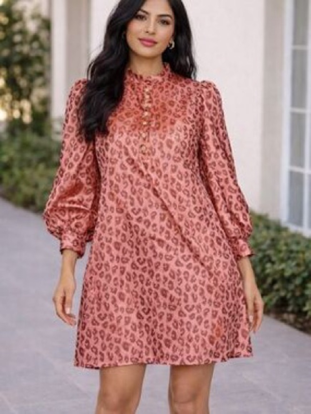NWT Jade Melody Tam IRIDESCENT PINK CHEETAH DRESS size L